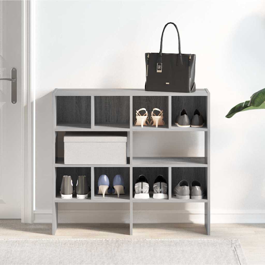Racks de chaussures Vidaxl 2 St Empilable 89.5x30x40 cm Gray Sonoma Oak