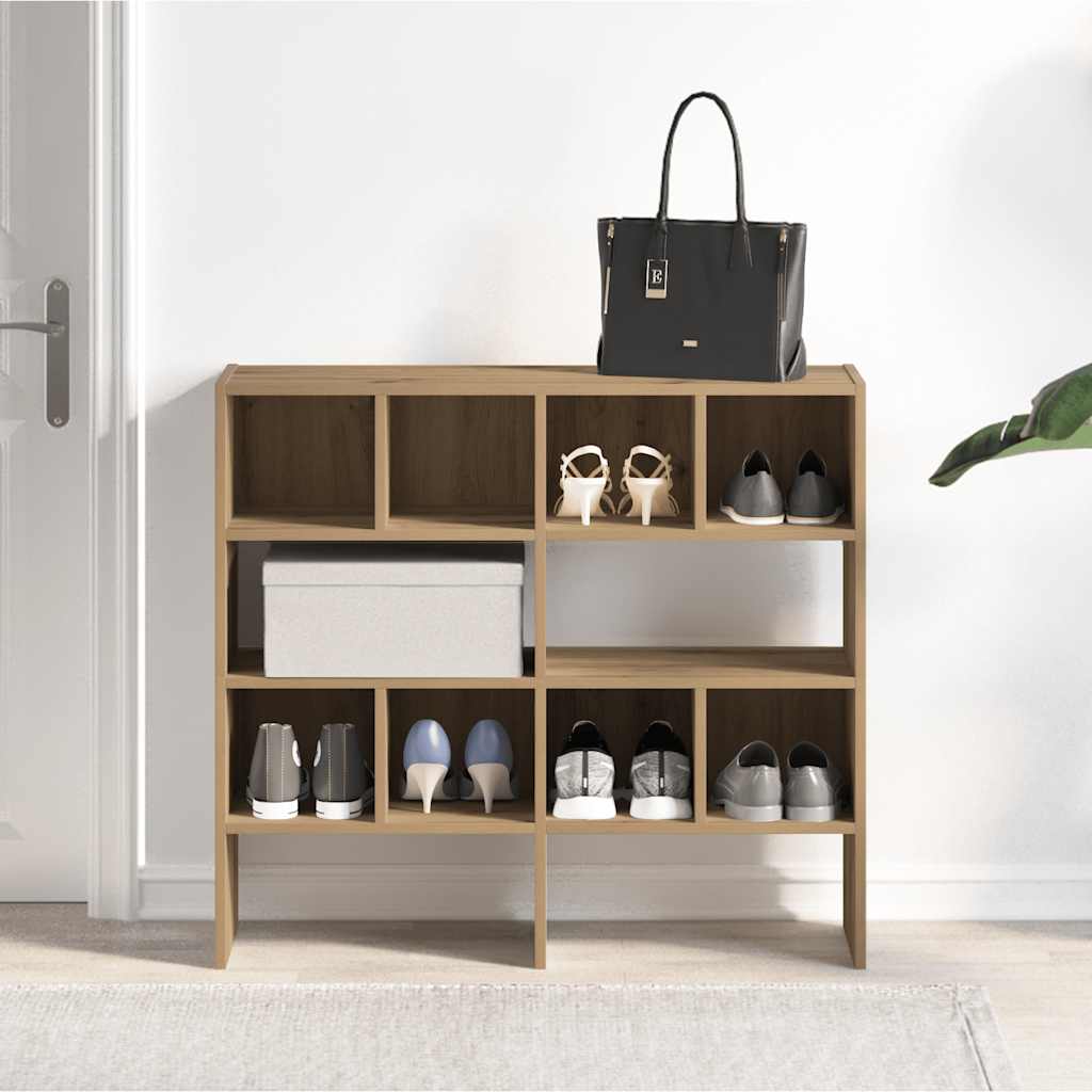 Racks de chaussures Vidaxl 2 St empilable 89.5x30x40 cm Oak artisanal