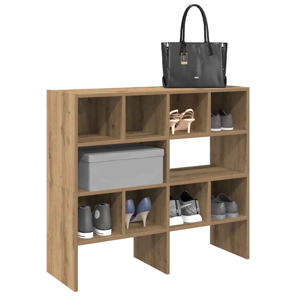 Racks de chaussures Vidaxl 2 St empilable 89.5x30x40 cm Oak artisanal