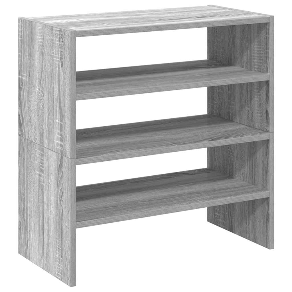 Racks de chaussures Vidaxl 2 St Empilable 60x30x30.5 cm Gray Sonoma Oak
