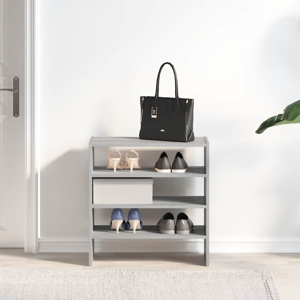 Racks de chaussures Vidaxl 2 St Empilable 60x30x30.5 cm Gray Sonoma Oak