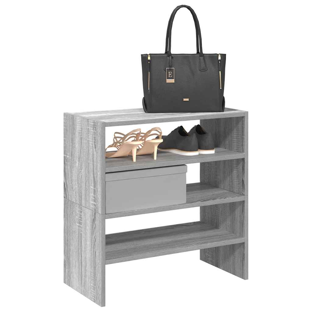 Racks de chaussures Vidaxl 2 St Empilable 60x30x30.5 cm Gray Sonoma Oak