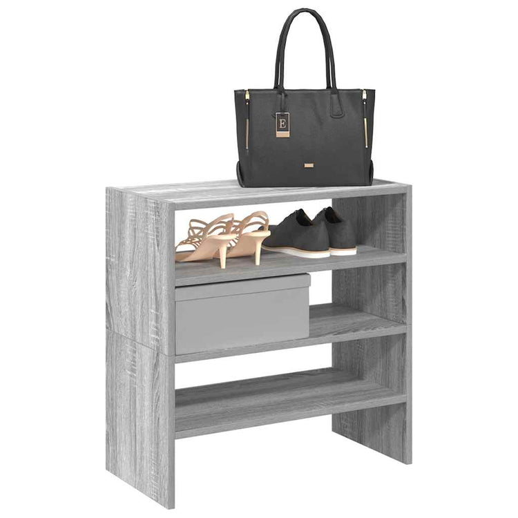 Racks de chaussures Vidaxl 2 St Empilable 60x30x30.5 cm Gray Sonoma Oak