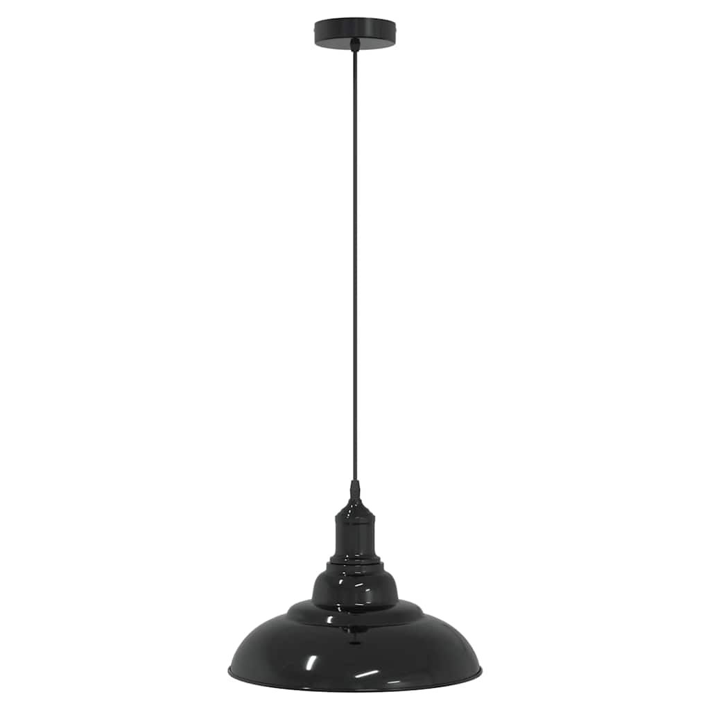 Vidaxx lampe suspendue réglable en hauteur e27 ø31 cm métal noir brillant
