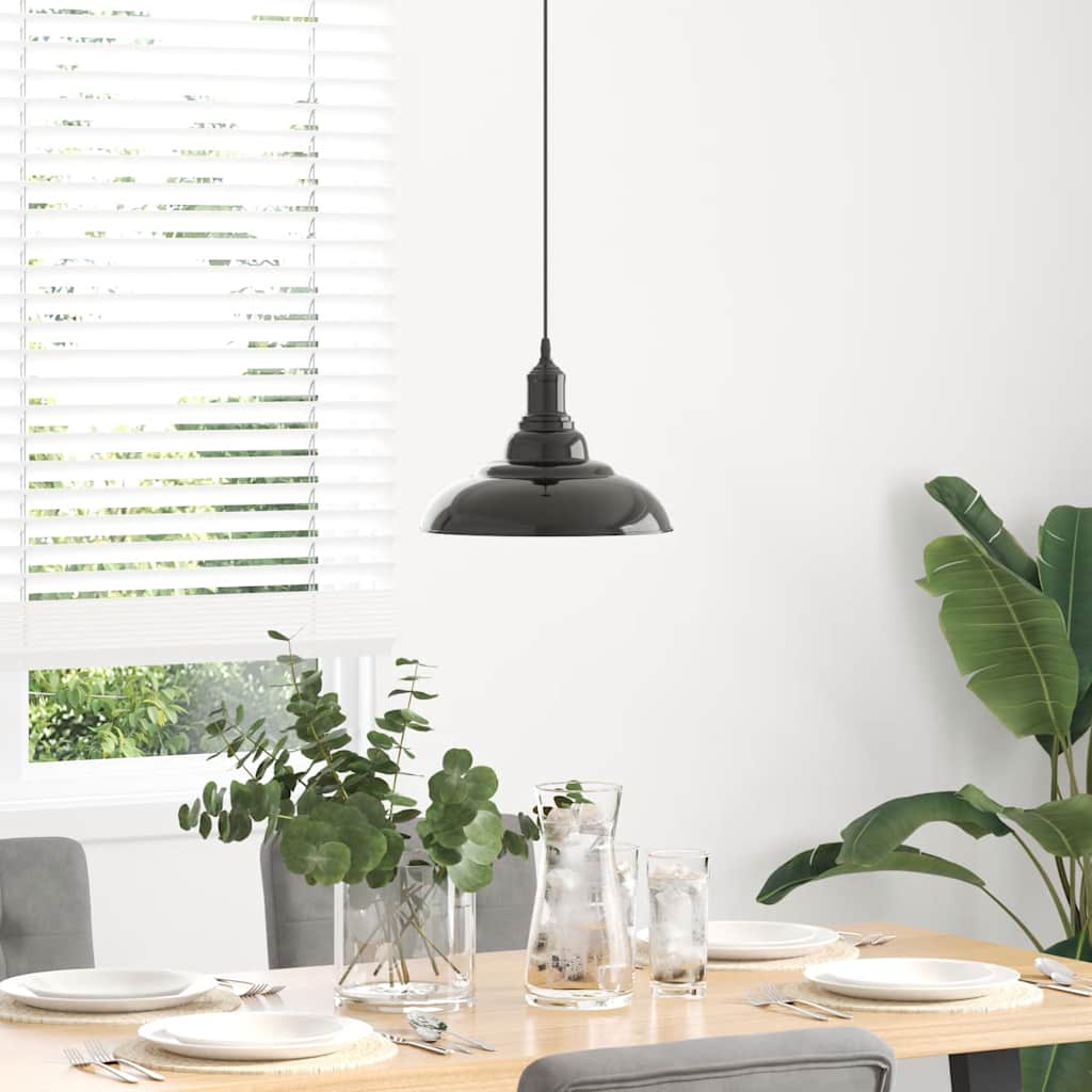 Vidaxx lampe suspendue réglable en hauteur e27 ø31 cm métal noir brillant