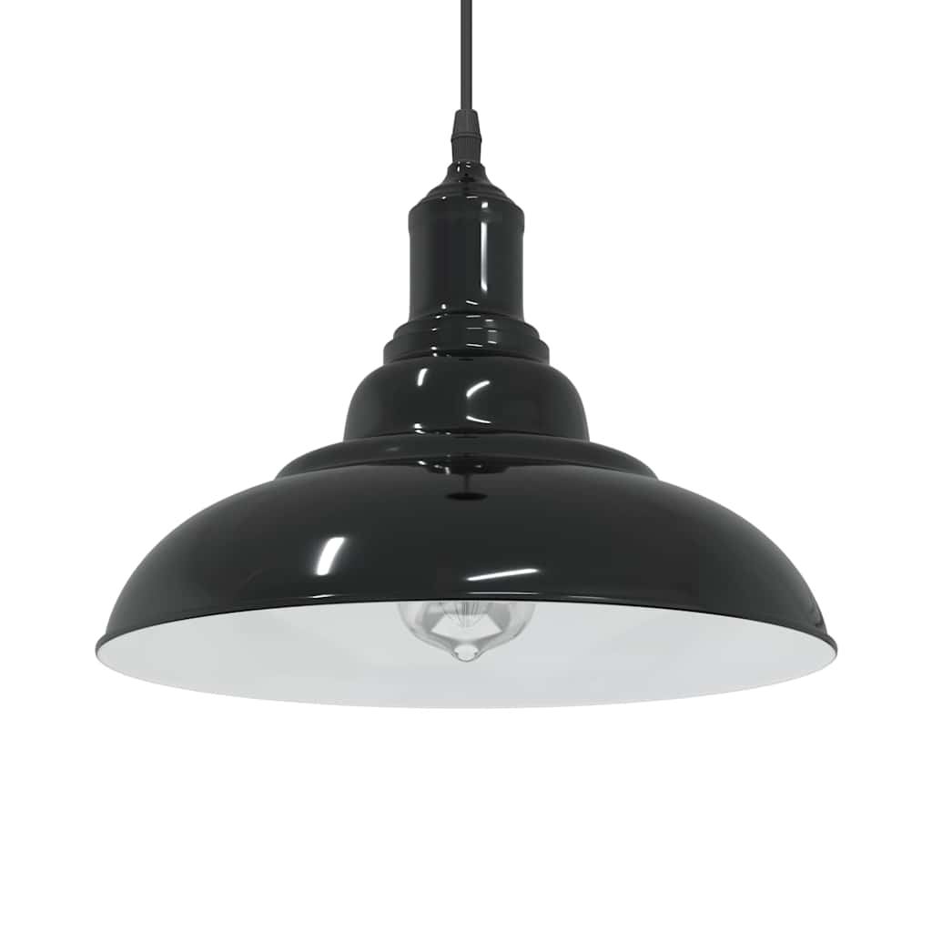 Vidaxx lampe suspendue réglable en hauteur e27 ø31 cm métal noir brillant