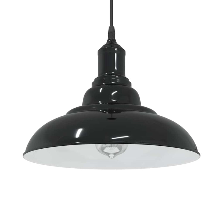 Vidaxx lampe suspendue réglable en hauteur e27 ø31 cm métal noir brillant