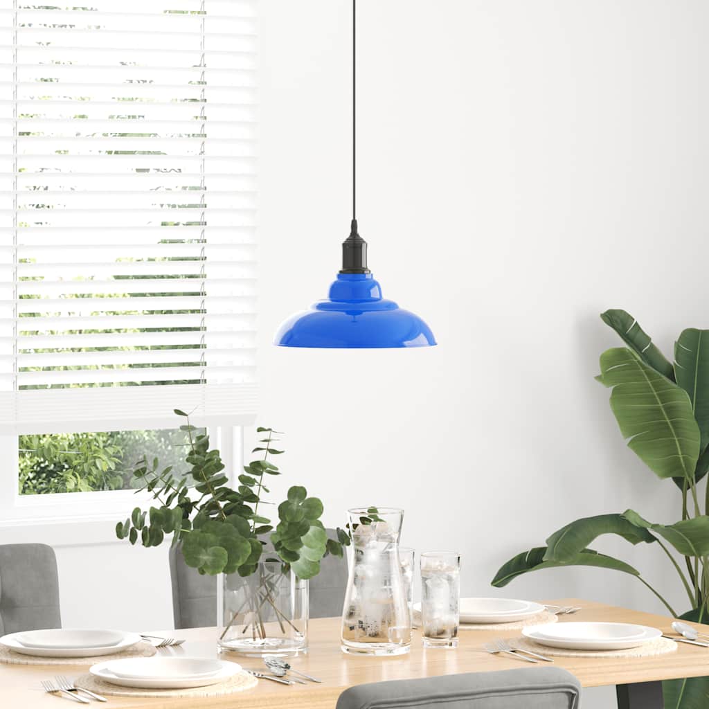 Vidaxx lampe à suspension réglable en hauteur e27 ø31 cm métal bleu foncé