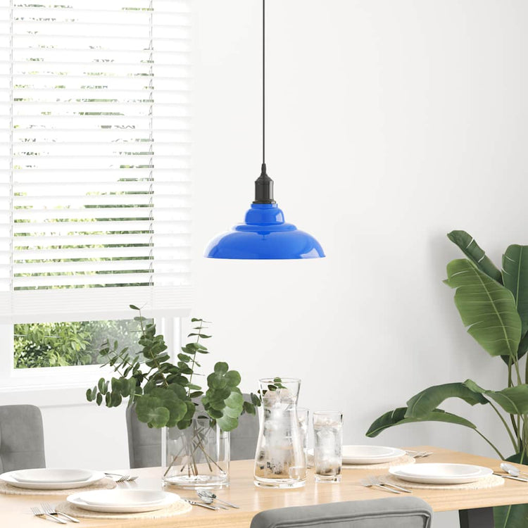 Vidaxx lampe à suspension réglable en hauteur e27 ø31 cm métal bleu foncé