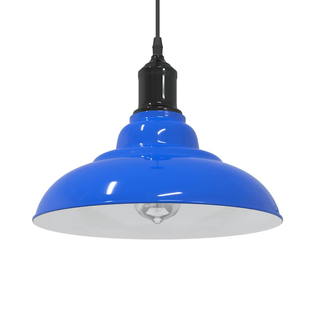 Vidaxx lampe à suspension réglable en hauteur e27 ø31 cm métal bleu foncé