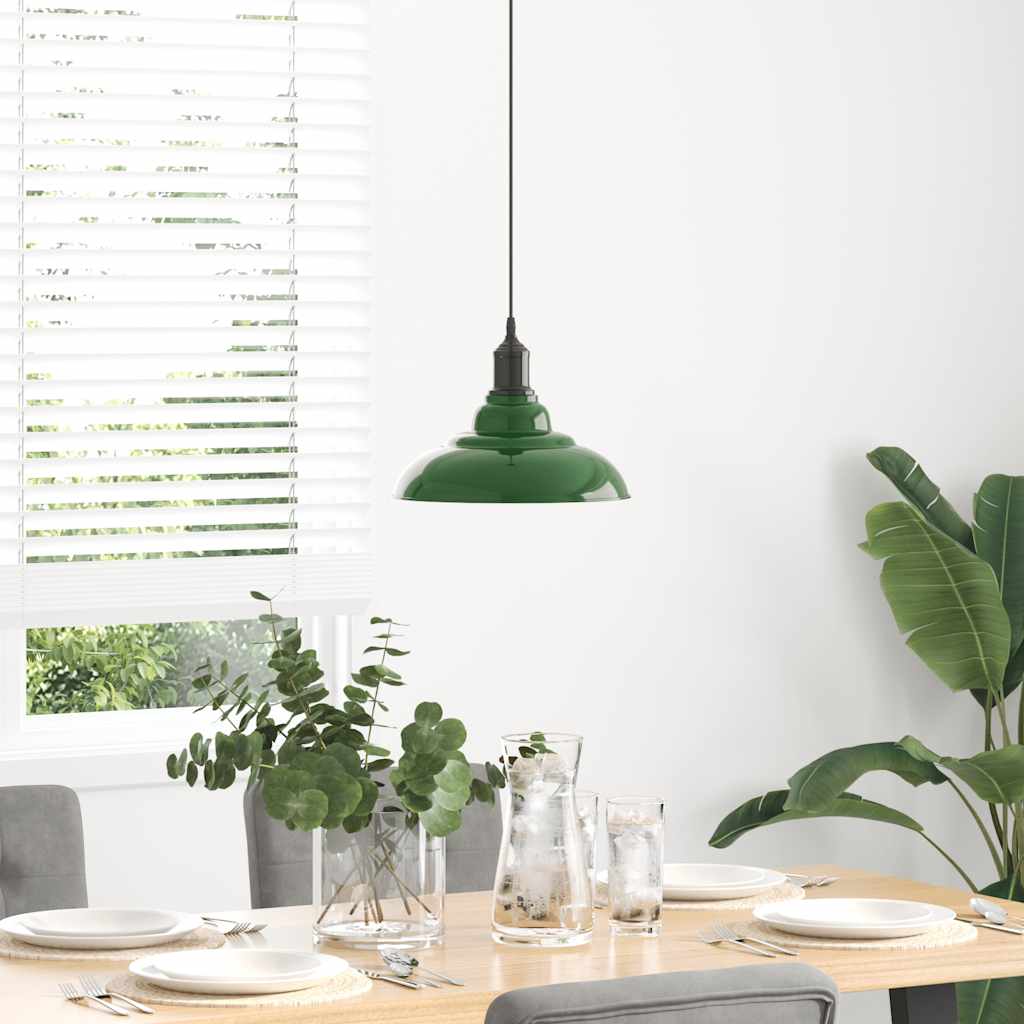 Vidaxx lampe à suspension réglable en hauteur e27 ø31 cm métal vert brillant