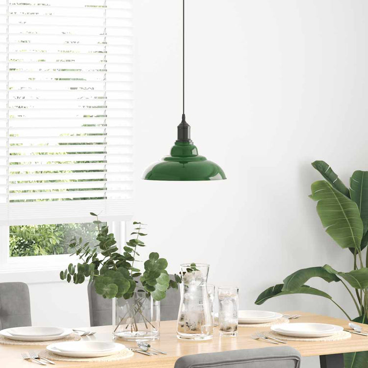 Vidaxx lampe à suspension réglable en hauteur e27 ø31 cm métal vert brillant