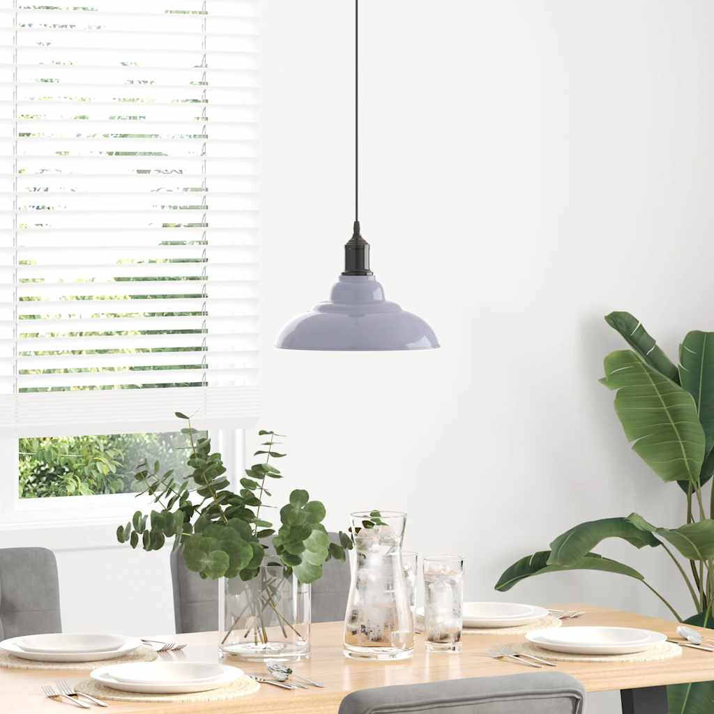 Vidaxx lampe suspendue réglable en hauteur e27 ø31 cm métal gris brillant