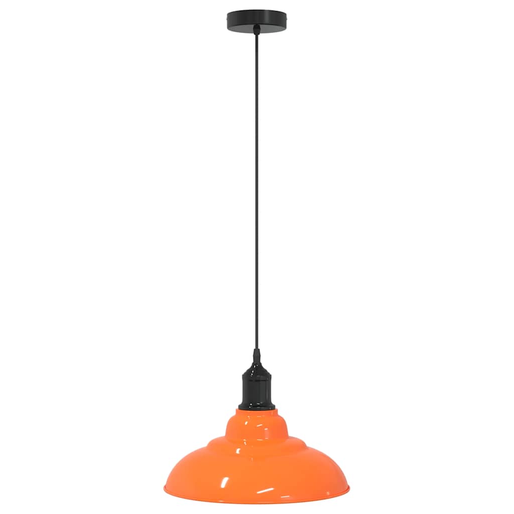 Vidaxx lampe à suspension réglable en hauteur e27 ø31cm métal orange brillant