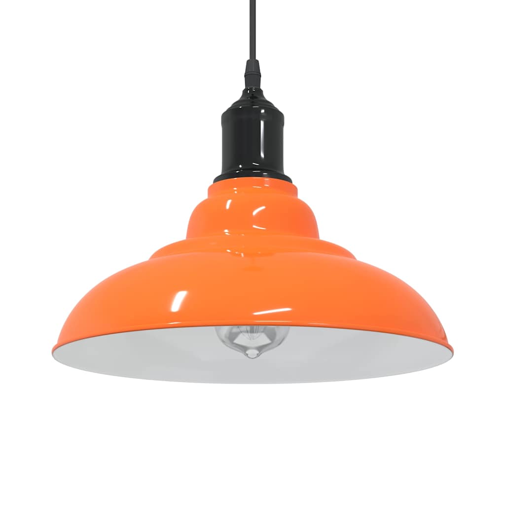 Vidaxx lampe à suspension réglable en hauteur e27 ø31cm métal orange brillant