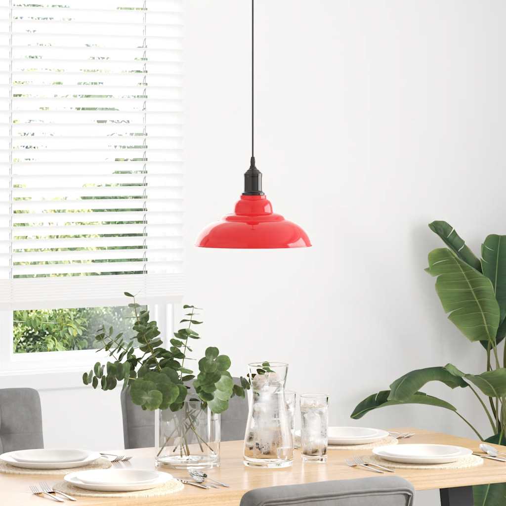 Vidaxx lampe à suspension réglable en hauteur e27 ø31 cm métal rouge brillant