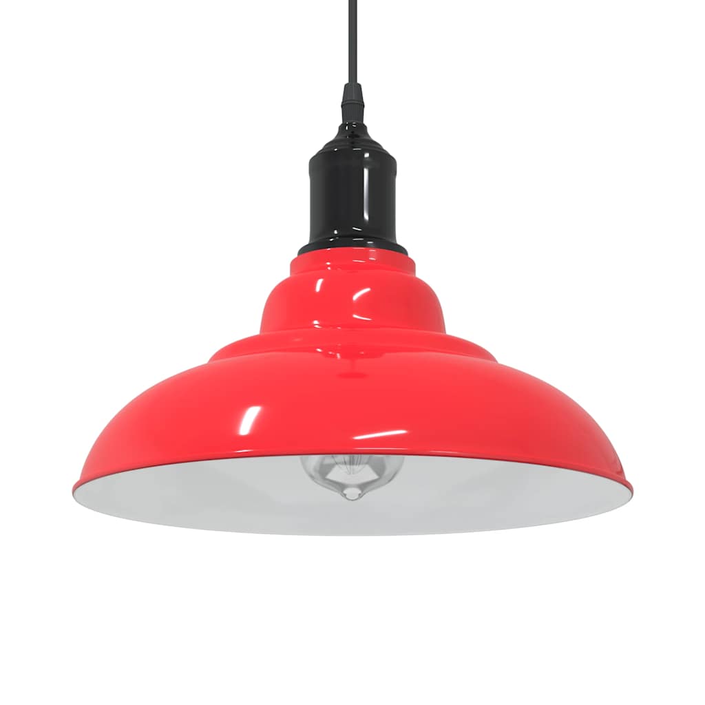 Vidaxx lampe à suspension réglable en hauteur e27 ø31 cm métal rouge brillant