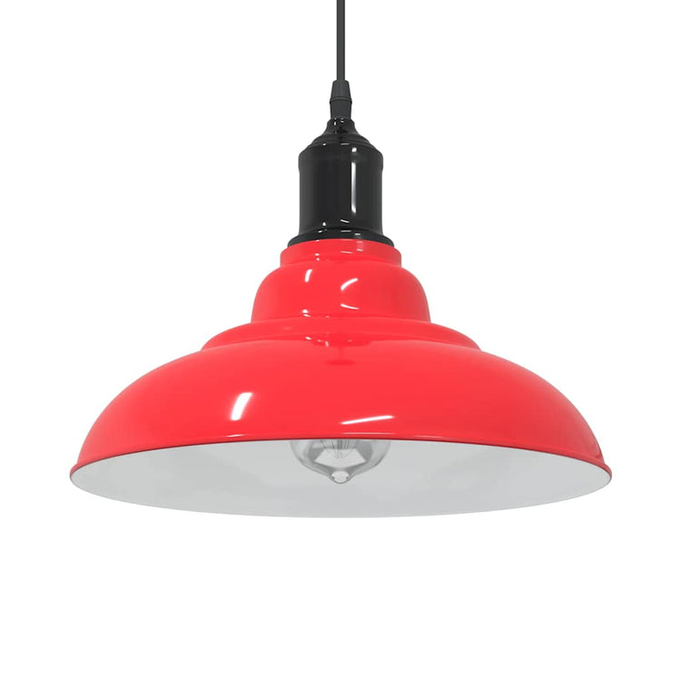 Vidaxx lampe à suspension réglable en hauteur e27 ø31 cm métal rouge brillant
