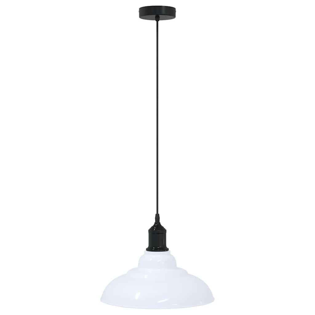 Vidaxx lampe à suspension réglable en hauteur e27 ø31 cm métal blanc brillant