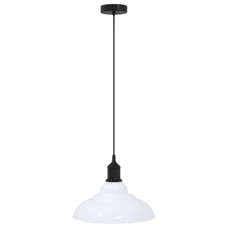 Vidaxx lampe à suspension réglable en hauteur e27 ø31 cm métal blanc brillant