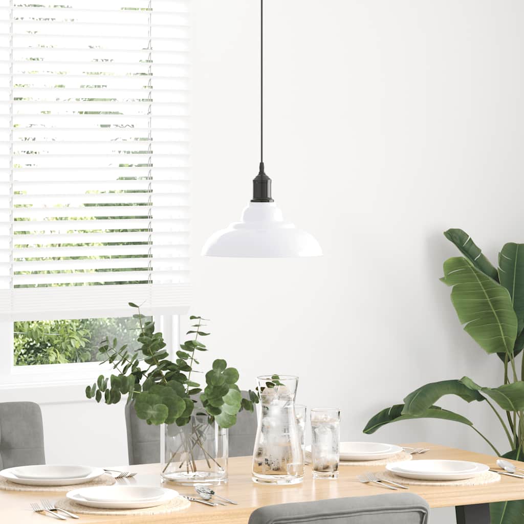 Vidaxx lampe à suspension réglable en hauteur e27 ø31 cm métal blanc brillant