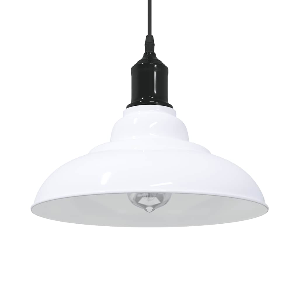 Vidaxx lampe à suspension réglable en hauteur e27 ø31 cm métal blanc brillant