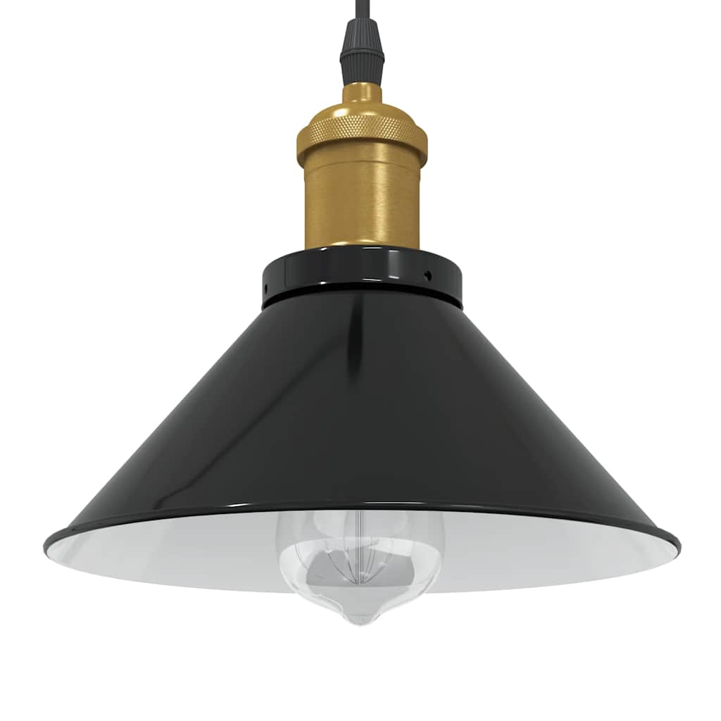 Vidaxx lampe suspendue réglable en hauteur e27 ø22 cm métal noir brillant