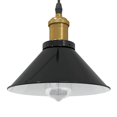 Vidaxx lampe suspendue réglable en hauteur e27 ø22 cm métal noir brillant