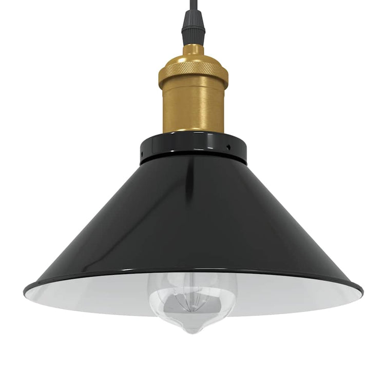Vidaxx lampe suspendue réglable en hauteur e27 ø22 cm métal noir brillant