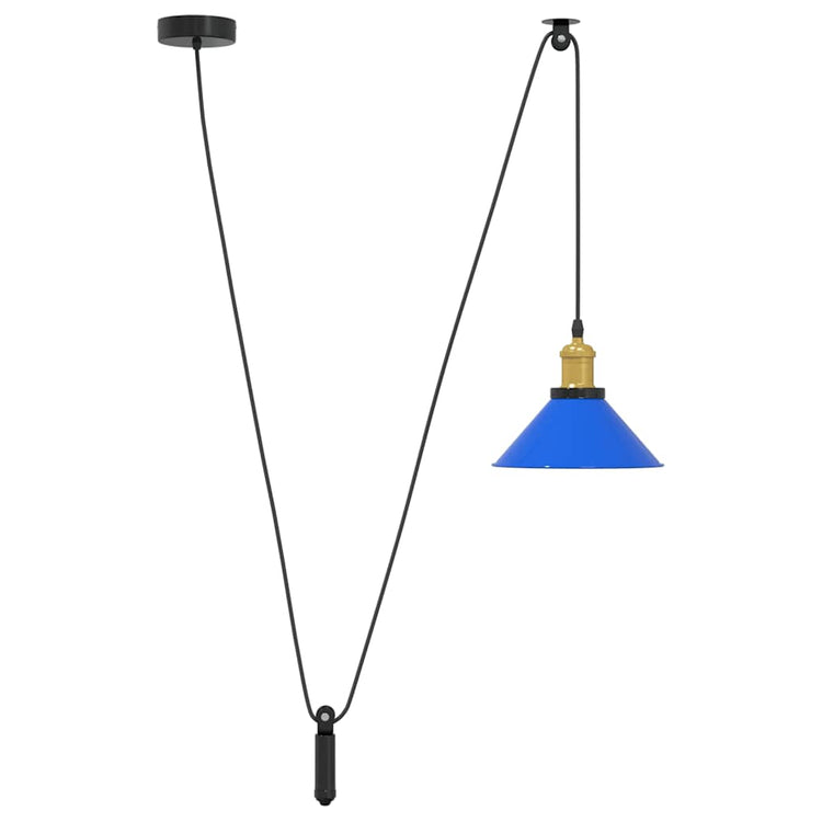 Vidaxx lampe à suspension réglable en hauteur e27 ø22 cm métal bleu foncé