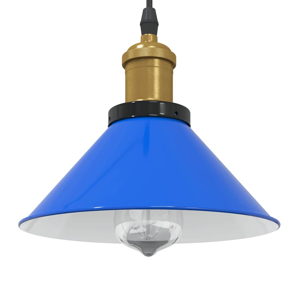 Vidaxx lampe à suspension réglable en hauteur e27 ø22 cm métal bleu foncé