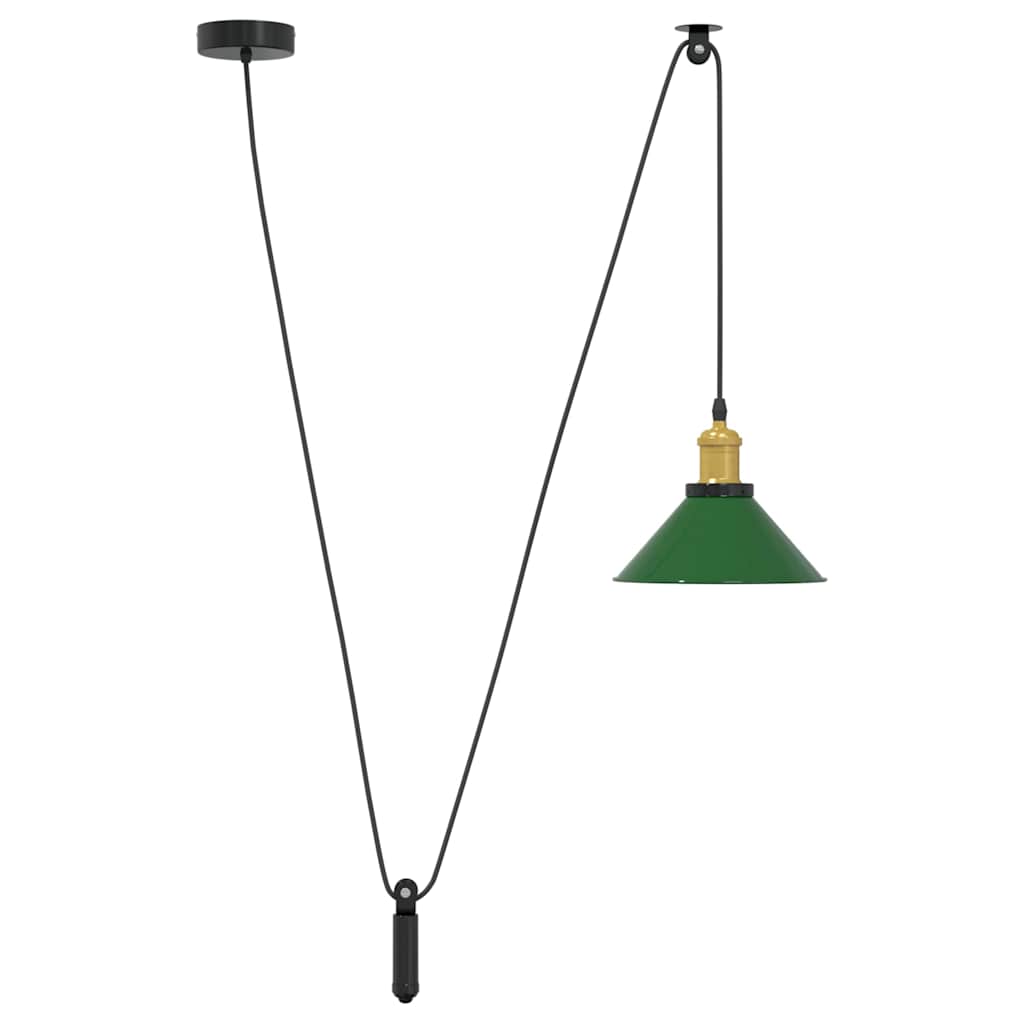Vidaxx lampe à suspension réglable en hauteur e27 ø22 cm métal vert brillant