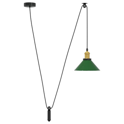 Vidaxx lampe à suspension réglable en hauteur e27 ø22 cm métal vert brillant