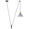 Vidaxx lampe à suspension réglable en hauteur e27 ø22 cm métal gris brillant