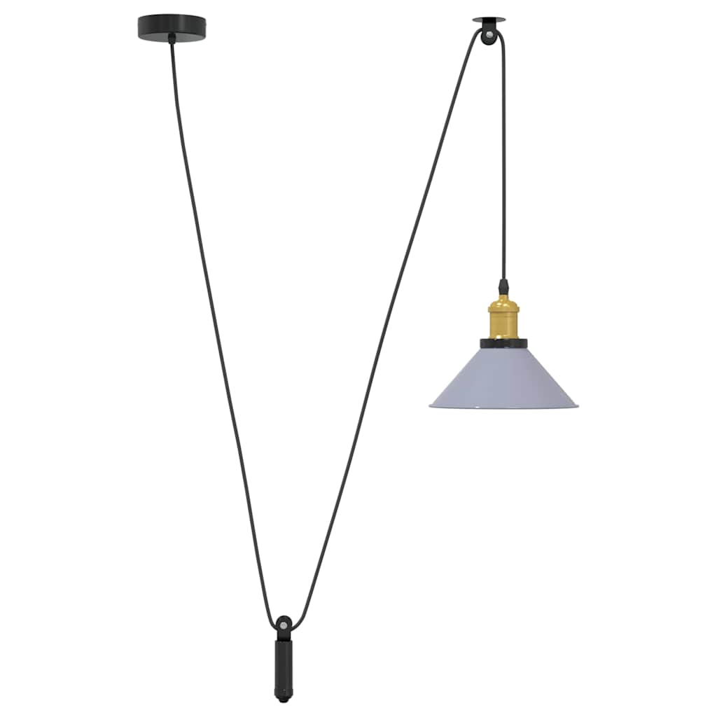 Vidaxx lampe à suspension réglable en hauteur e27 ø22 cm métal gris brillant
