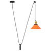Vidaxx lampe à suspension réglable en hauteur e27 ø22cm métal orange brillant