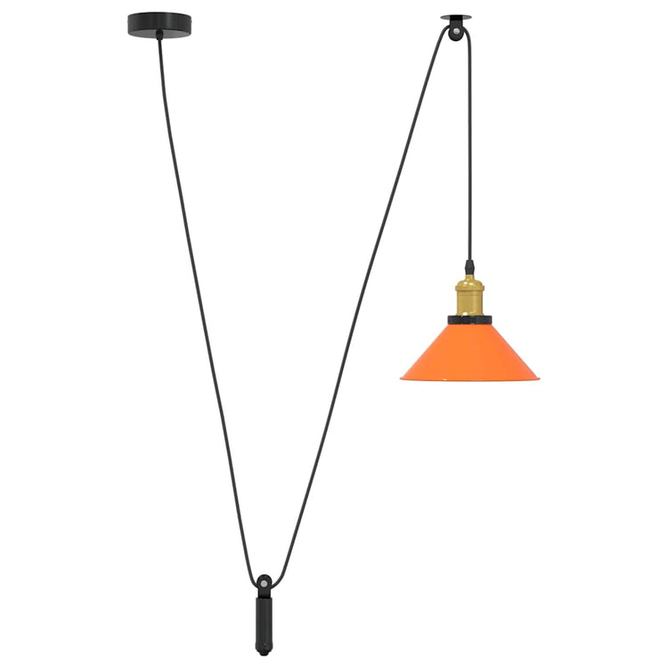 Vidaxx lampe à suspension réglable en hauteur e27 ø22cm métal orange brillant