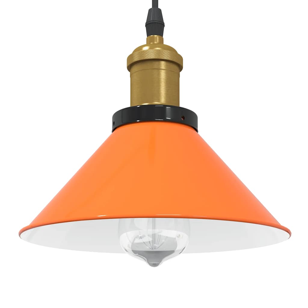 Vidaxx lampe à suspension réglable en hauteur e27 ø22cm métal orange brillant