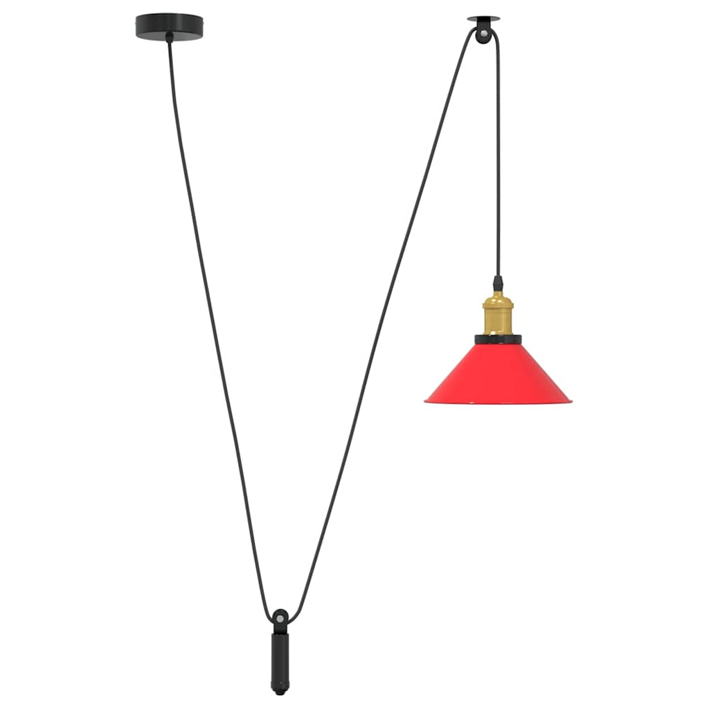 Vidaxx lampe à suspension réglable en hauteur e27 ø22 cm métal rouge brillant
