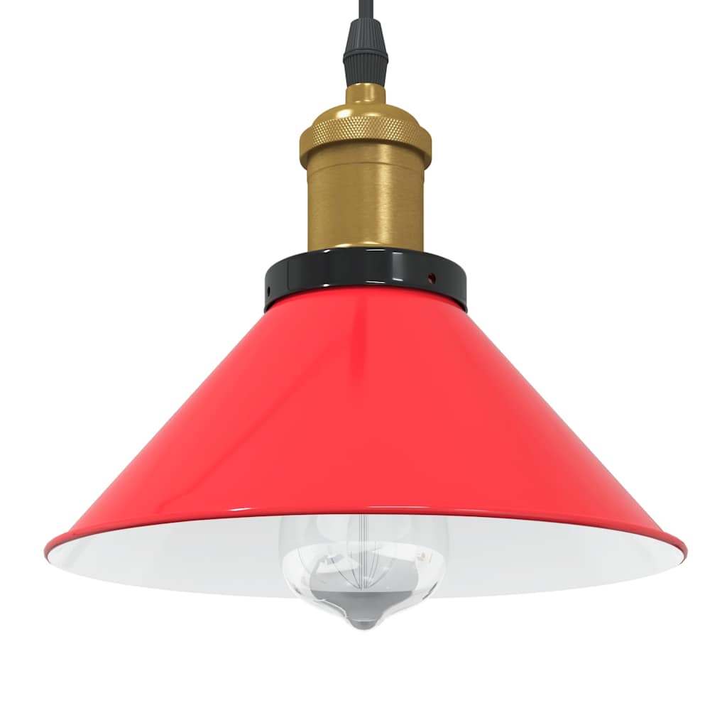 Vidaxx lampe à suspension réglable en hauteur e27 ø22 cm métal rouge brillant
