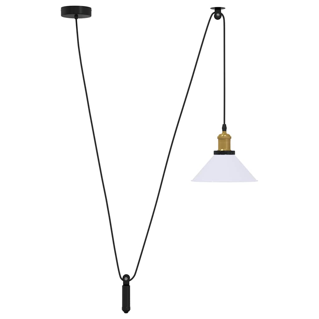 Vidaxx lampe à suspension réglable en hauteur e27 ø22 cm métal blanc brillant