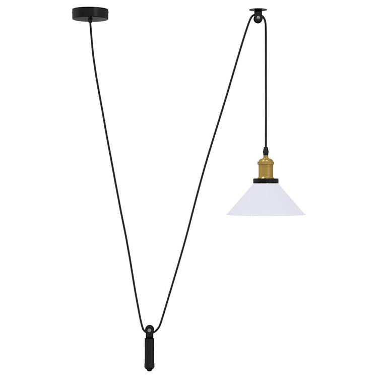 Vidaxx lampe à suspension réglable en hauteur e27 ø22 cm métal blanc brillant