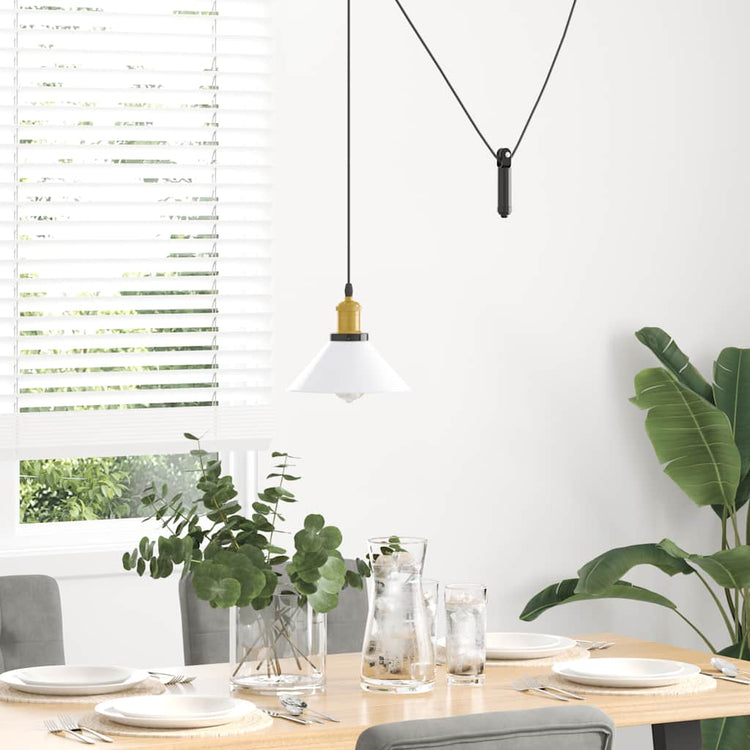 Vidaxx lampe à suspension réglable en hauteur e27 ø22 cm métal blanc brillant