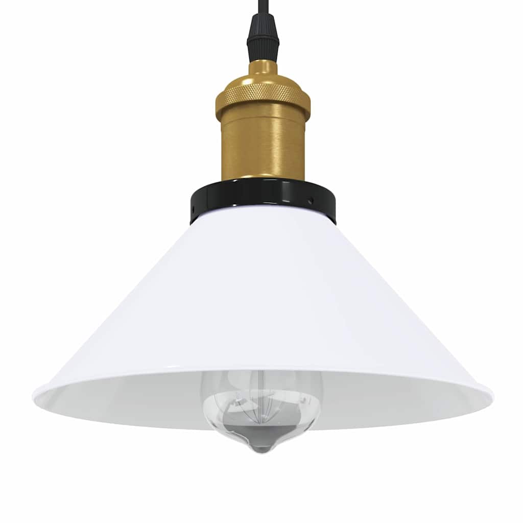 Vidaxx lampe à suspension réglable en hauteur e27 ø22 cm métal blanc brillant