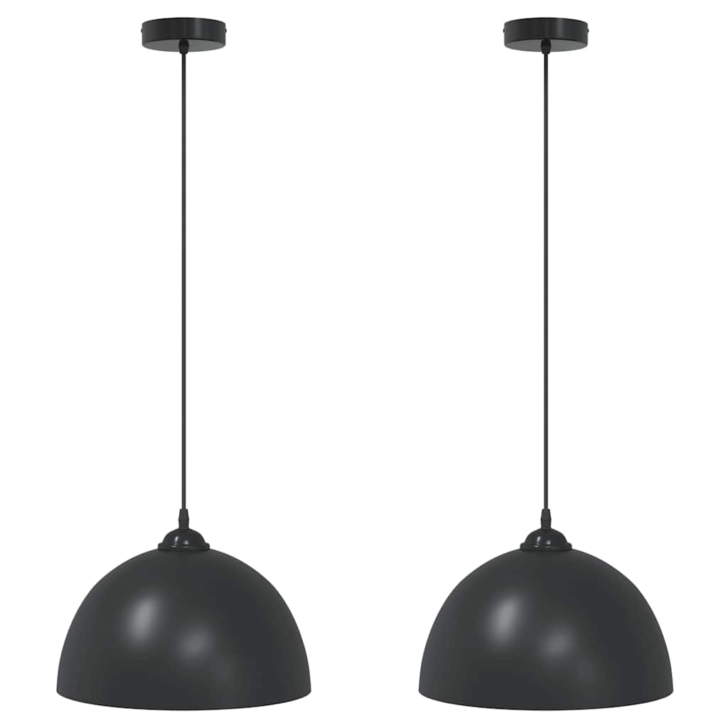 Vidaxl lampes suspendues 2 pcs réglable en hauteur e27 30 cm métal noir