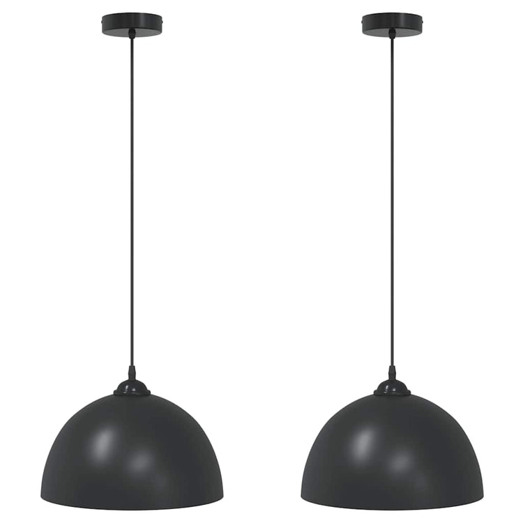 Vidaxl lampes suspendues 2 pcs réglable en hauteur e27 30 cm métal noir