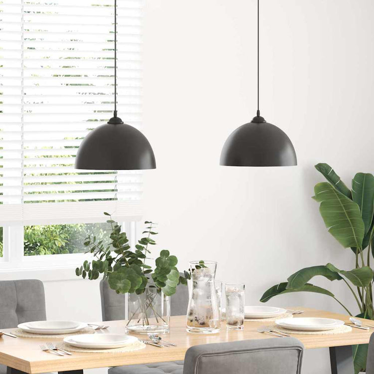 Vidaxl lampes suspendues 2 pcs réglable en hauteur e27 30 cm métal noir