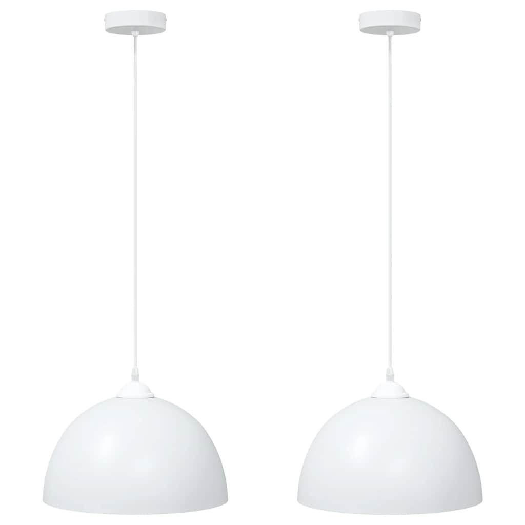 Vidaxx lampes suspendues 2 pcs réglable en hauteur e27 30 cm métal blanc