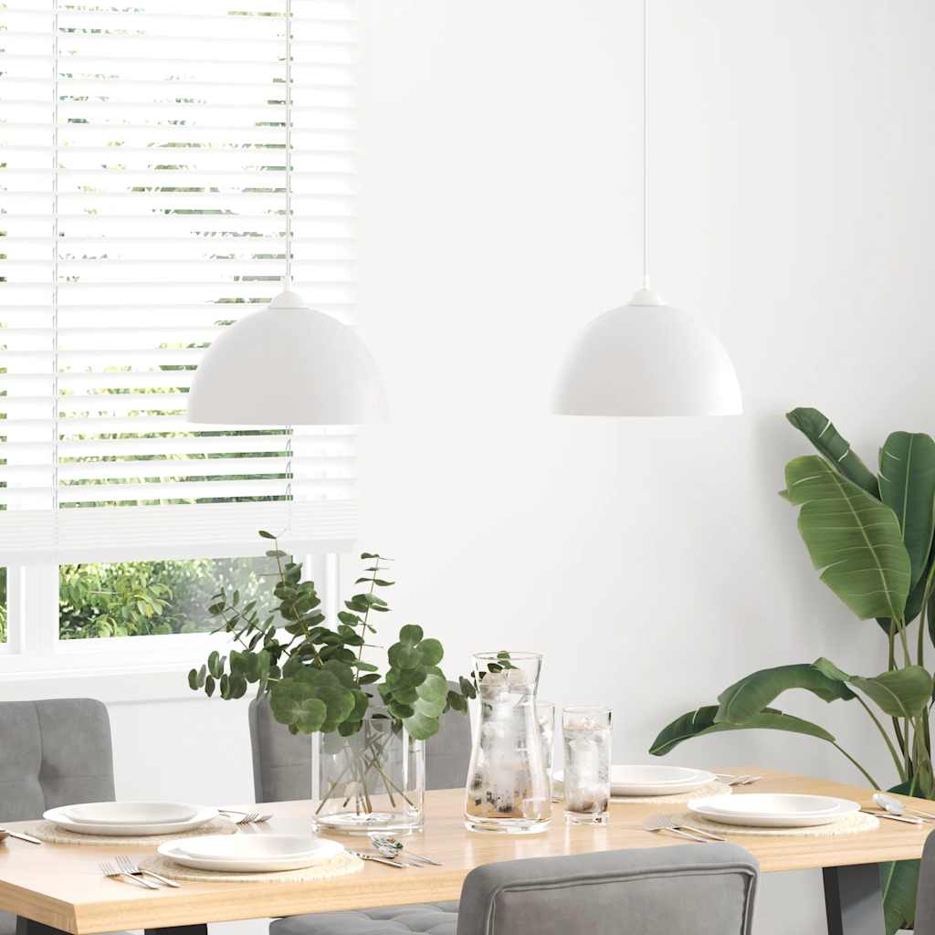 Vidaxx lampes suspendues 2 pcs réglable en hauteur e27 30 cm métal blanc