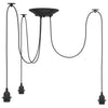 VidaXL lampe suspendue avec 3 douilles E27 métal noir